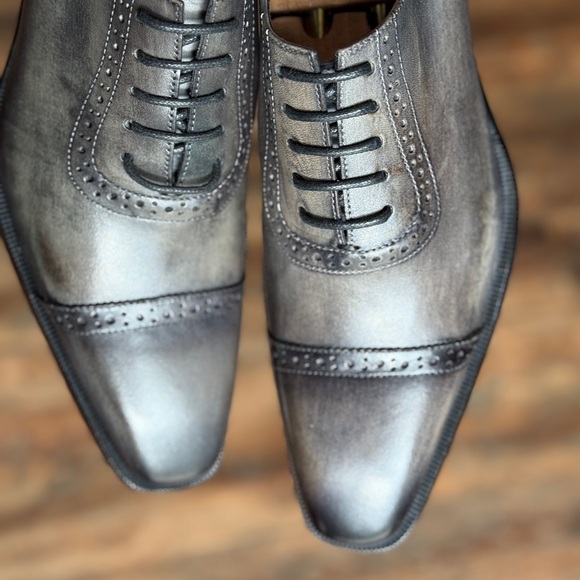 Handmade grey Captoe oxfords - Picture 3 of 4
